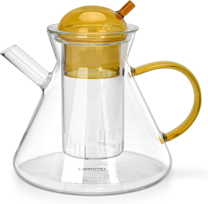 Tea Pot 950ml with Stainless Steel Filter Borosilicate Glass