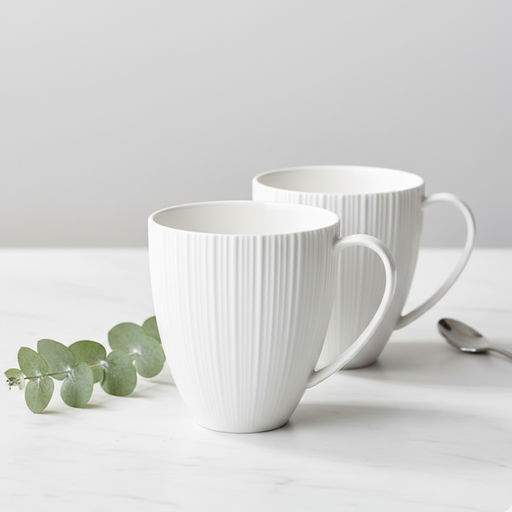 2-Piece Mugs ELEGANCE WHITE 400ml (Porcelain)