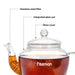 Glass Tea Pot 600ml with Heat Resistant Pot with Removable Steel Infuser and Lid