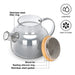 Tea Pot 1000ml With Stainless Steel Filter Borosilicate Glass