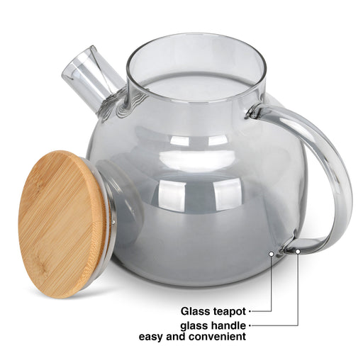 Tea Pot 1000ml With Stainless Steel Filter Borosilicate Glass
