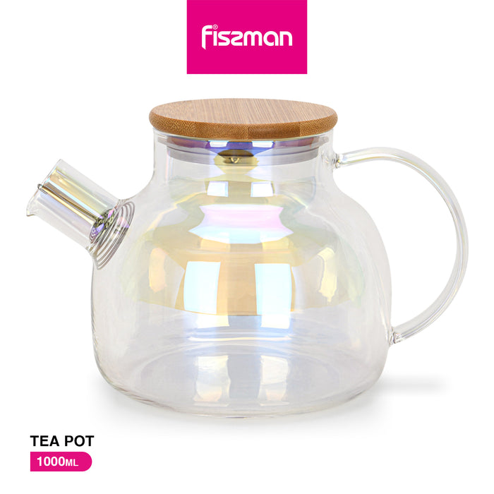 Tea Pot 1000ml With Stainless Steel Filter Borosilicate Glass