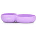 Silicone Double Divided Bowl 24cm with Compartment for Kids Purple