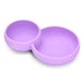 Silicone Double Divided Bowl 24cm with Compartment for Kids Purple