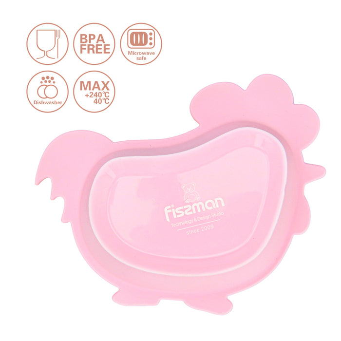 Silicone Sanction Bowl Chicken Design 200ml/14cm Pink