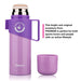 Thermos Flask Stainless Steel Bottle With Non Slip Plastic Handle 350ml Violet