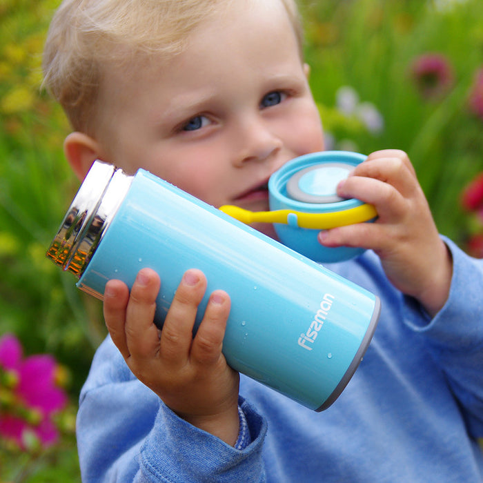 Stainless Steel Light Blue Double Wall Vacuum Bottle 300ml