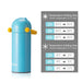 Stainless Steel Light Blue Double Wall Vacuum Bottle 300ml