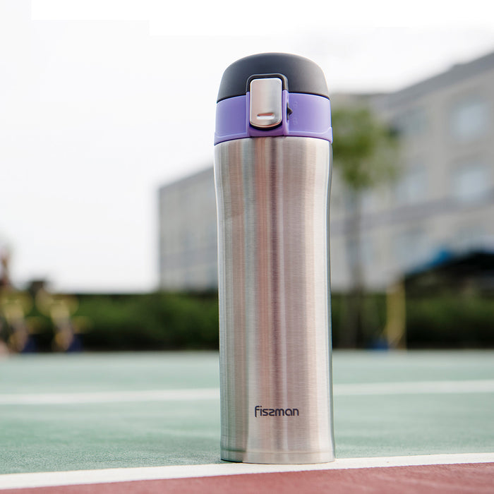 Vacuum Bottle 420ml Stainless Steel Double Wall Thermos Purple