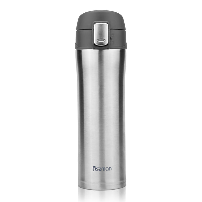 Vacuum Bottle 420ml Stainless Steel Double Wall Thermos Grey