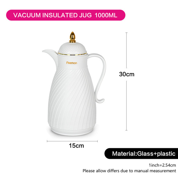 Vacuum Flask Insulated Jug 1000ml White