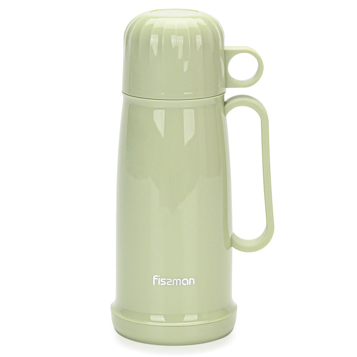 Vacuum Flask Plastic Case With Glass Liner Vacuum Olive Green 450ml