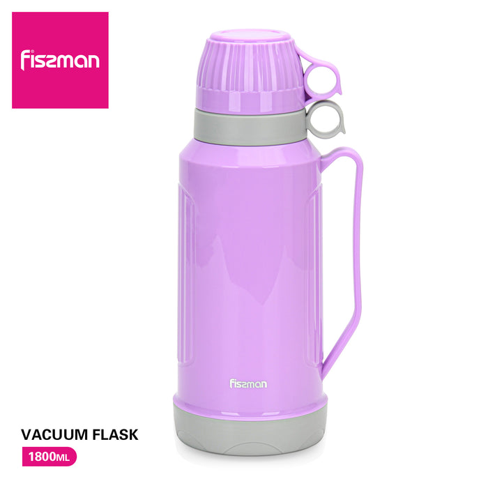 Vacuum Flask 1800ml Violet Plastic Case with Glass Liner