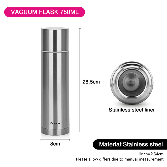 Double Wall Vacuum Bottle 750ml  (Stainless Steel)