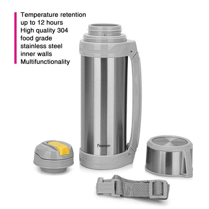 Double Wall Vacuum Bottle 1000ml (Stainless Steel)