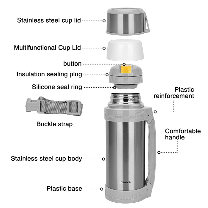 Double Wall Vacuum Bottle 1500ml (Stainless Steel)