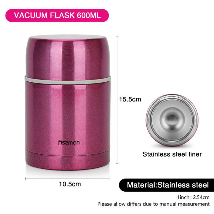 Double Wall Vacuum Food Jar 600ml (Stainless Steel)