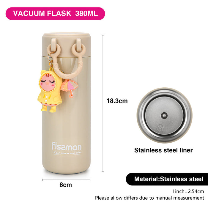 Double Wall Vacuum Flask 380ml Beige (Stainless Steel)