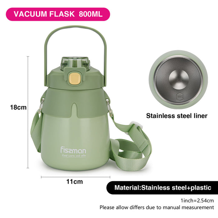 Double Wall Vacuum Flask 800ml Green (Stainless Steel)