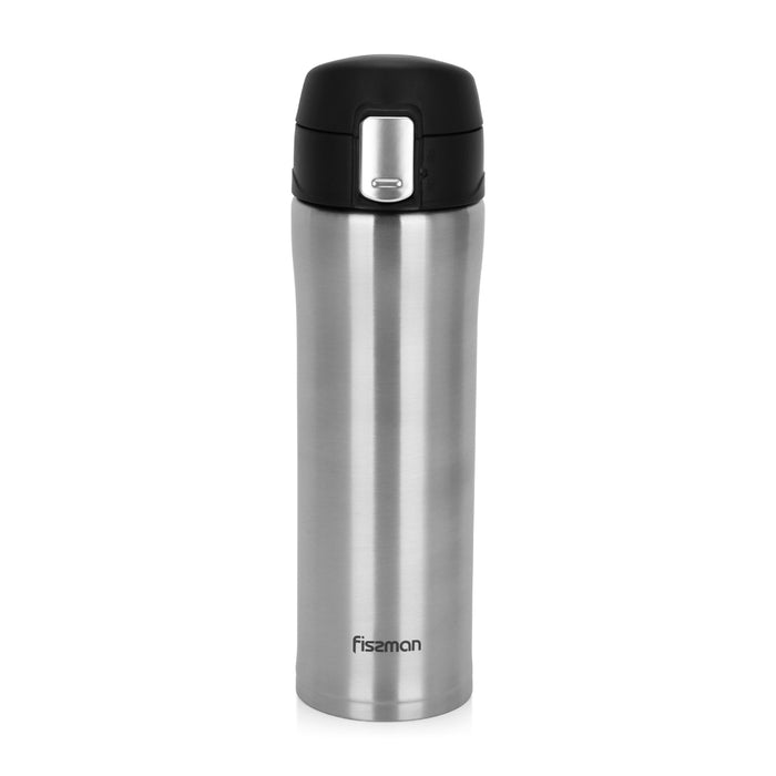 Double Wall Vacuum Travel Mug 450 ml, Black Color (Stainless Steel)