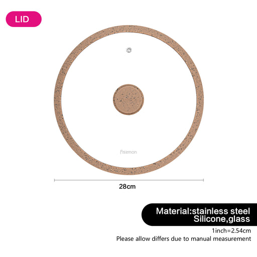 غطاء أركيد 28 سم مع حافة سيليكون رخامية بنية (زجاج)
