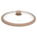 Glass Lid ARCADES with BROWN Marbling Silicone Rim 28cm