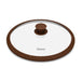 Universal Lid 28cm Arcades Series Glass With Marble Silicone Rim Clear Brown