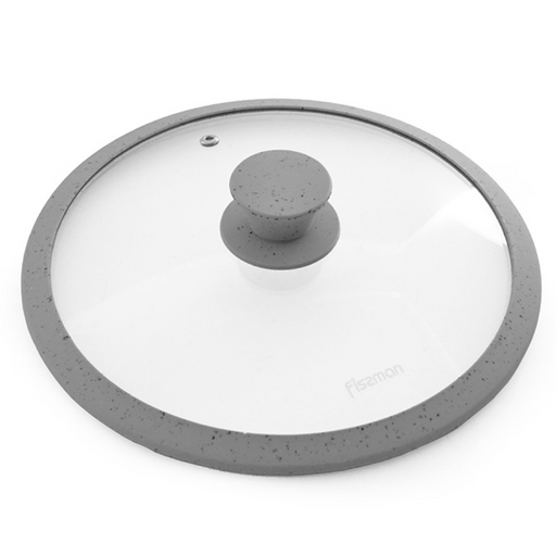 Glass Lid 24cm with Silicone Rim for Pans, Pots, Skillets, Transparent Glass Lid