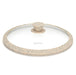 Universal Glass Lid ARCADES with BEIGE Marble Silicone Rim 26cm