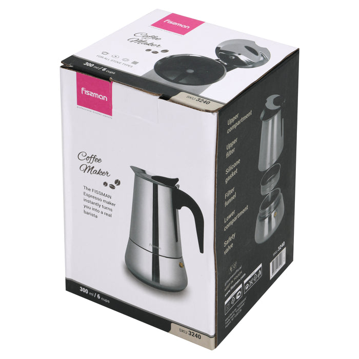 Coffee Maker 300ml for 6 Cups Stainless Steel