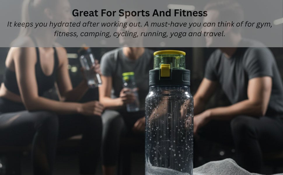 Water Bottle Plastic 840ml Green