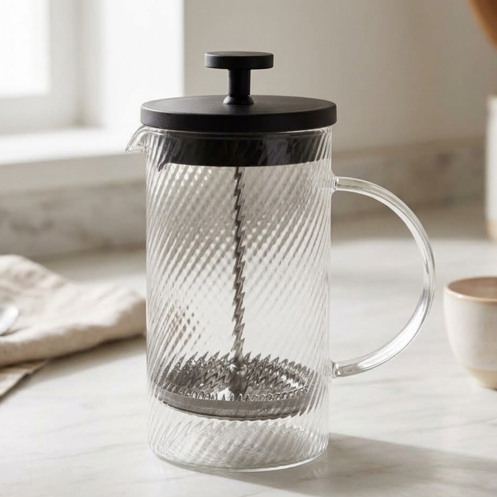 French Press Coffee Maker 350ml Borosilicate Glass