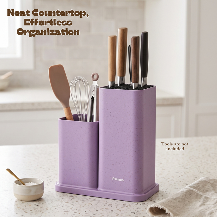 Kitchen Knife &amp; Utensil Organizer (Plastic) LILAC