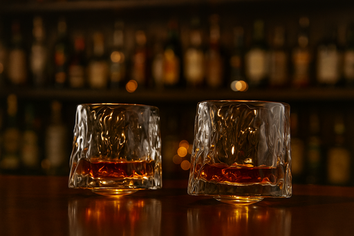 2-Piece  Spinning Whiskey Glasses 180ml Glass