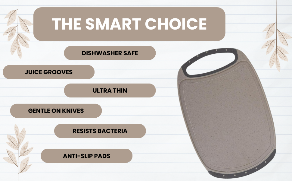 Ultra Thin Cutting Board 35cm with Juice Groove And Non Slip Bottom Plastic