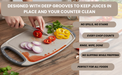 Cutting Board 40cm with Juice Groove And Non Slip Bottom Ultra Thin Plastic