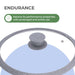 Glass Lid 24cm with Silicone Rim for Pans, Pots, Skillets, Transparent Glass Lid