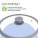 Glass Lid 24cm with Silicone Rim for Pans, Pots, Skillets, Transparent Glass Lid