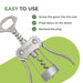 Wine Opener Corkscrew 18.5cm, Zinc Alloy Multipurpose CorkScrew Lily Series