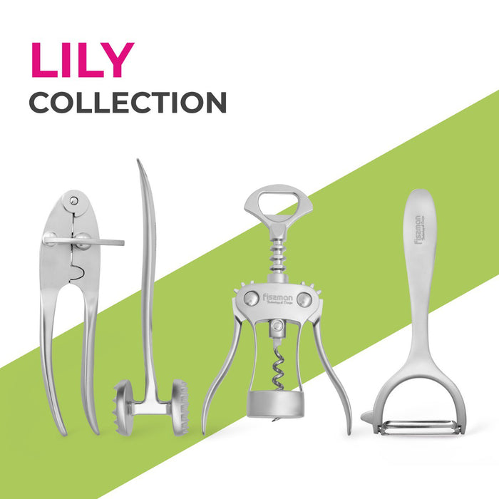 Wine Opener Corkscrew 18.5cm, Zinc Alloy Multipurpose CorkScrew Lily Series