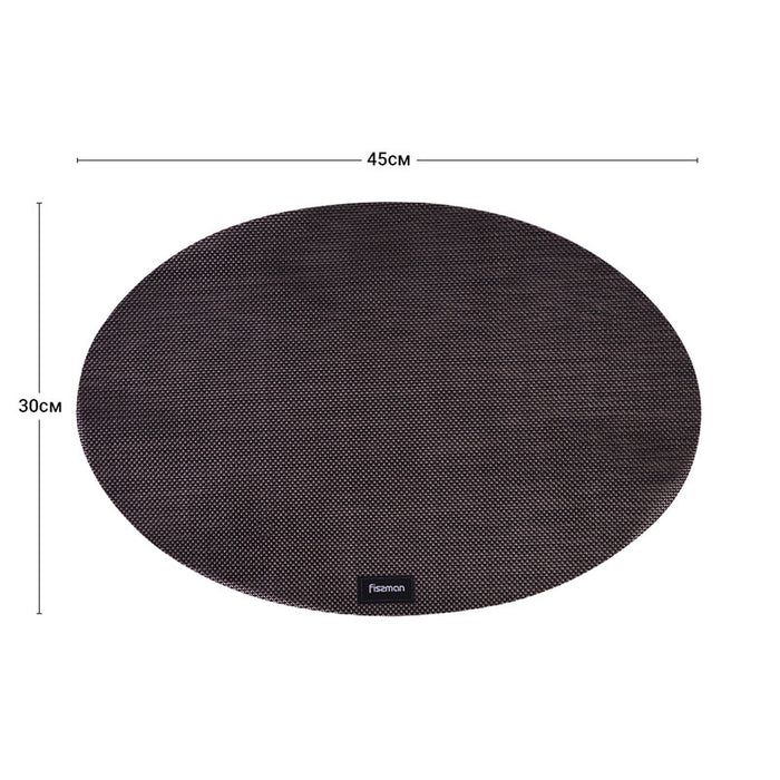 Oval Woven Placemats 45x30cm (PVC) Grey