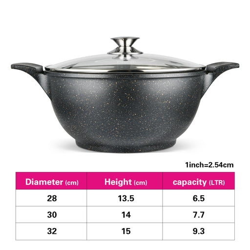 Induction Stockpot GRANDE 28x13.5 cm  6.5 LTR with glass lid