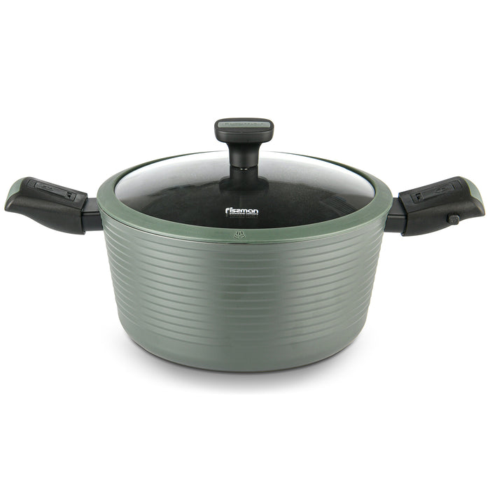 Stockpot With Glass Lid And Detachable Handle BRILLIANT 28x13.5cm/7.1 LTR with Induction Bottom