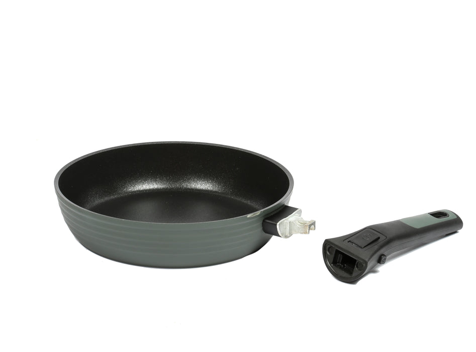 Fissman 9 Pcs Cookware Set - Non Stick Aluminium with Detachable Handles - Oven Safe XylanPlus Coating, Casserole, Frying Pan, Shallow Pot