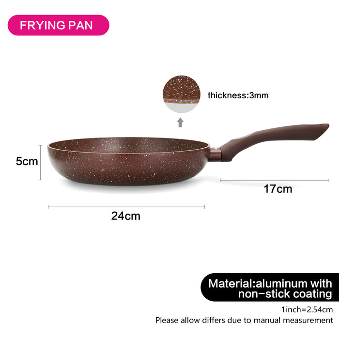 Deep Frying Pan 24x5cm Mosses Stone Series Professional Non Stick Coating TouchStone Brown