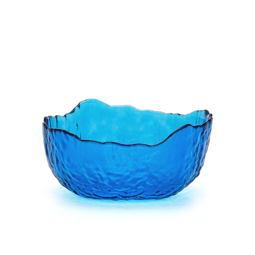 Irregular Shape Crystal Bowl 13x6cm Glass/Blue
