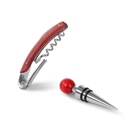 2-Piece Corkscrew And Stopper Accessories Set Stainless Steel+ Zinc Alloy - Wine Opener