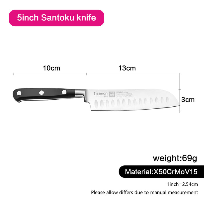 Santoku Knife KITAKAMI with German Stainless Steel 5-inch