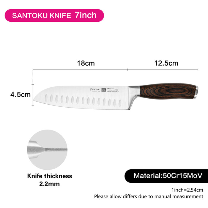 7" Santoku Knife LORZE 18 cm (X50Cr15MoV steel)