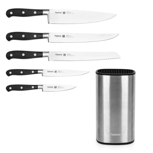 BJORN 6pcs Knife Set  with Stainless Steel Block (3Cr14 Steel)